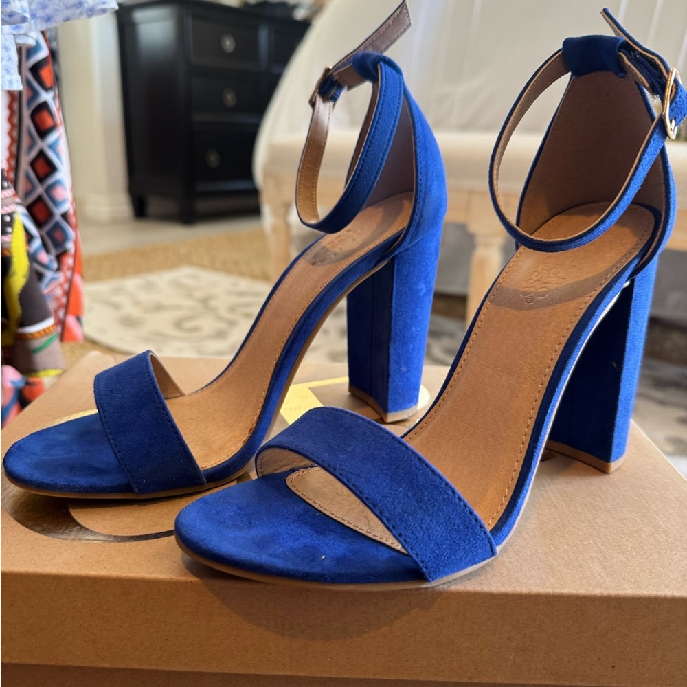 Charlotte Russe Royal Blue Heeled Sandals